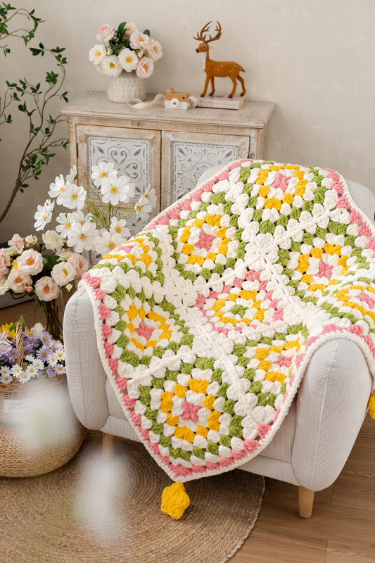 Puffy Square Throw Crochet Pattern