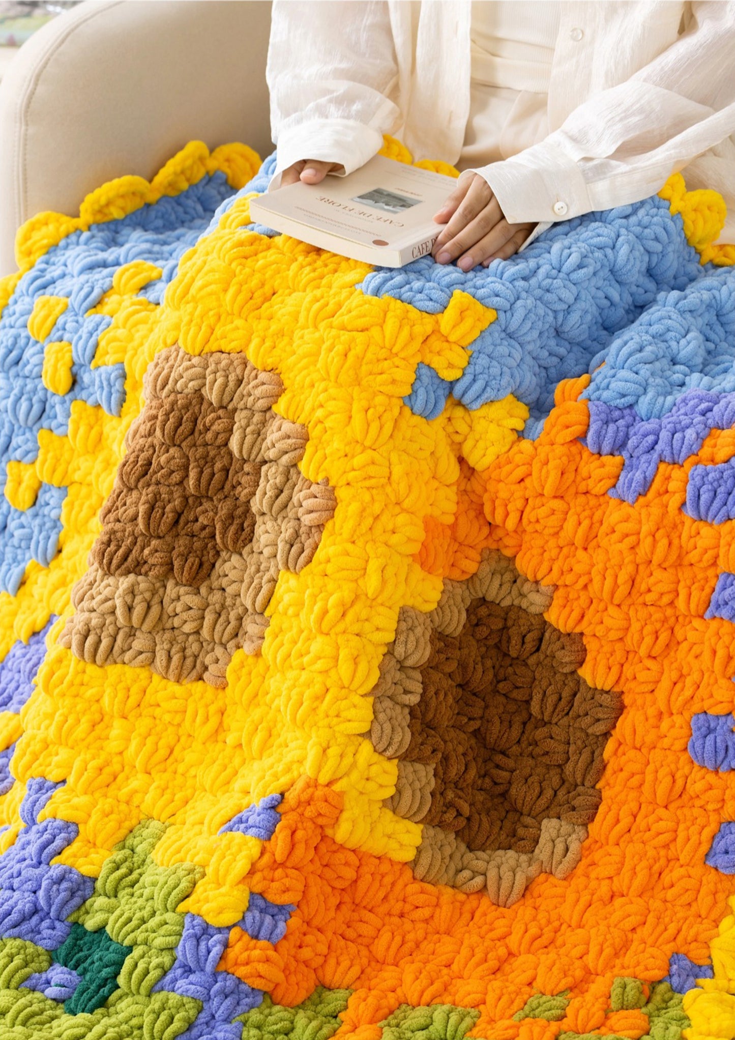 Flower Pixel Blanket Crochet Kit