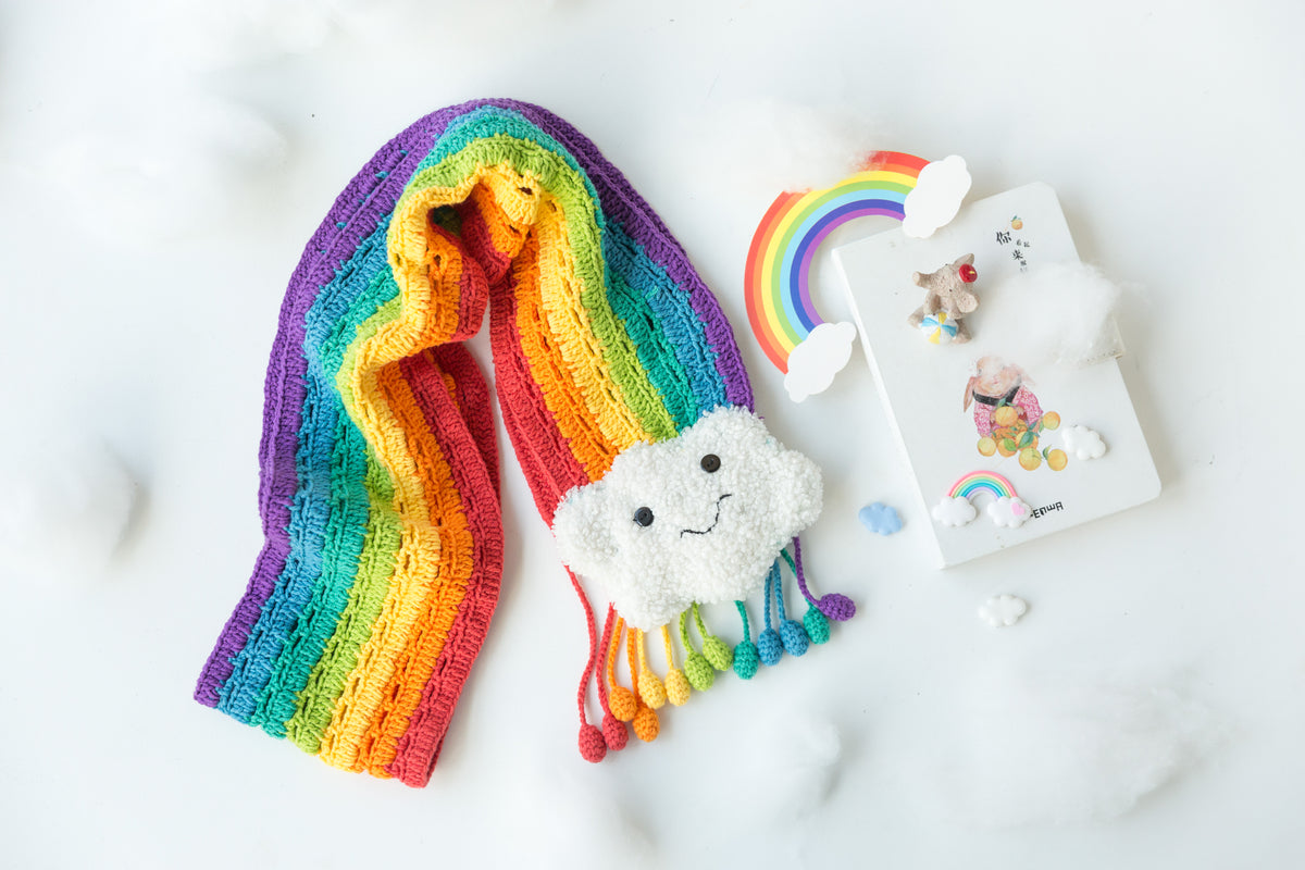 Rainbow Daisy Scarf Crochet Kit