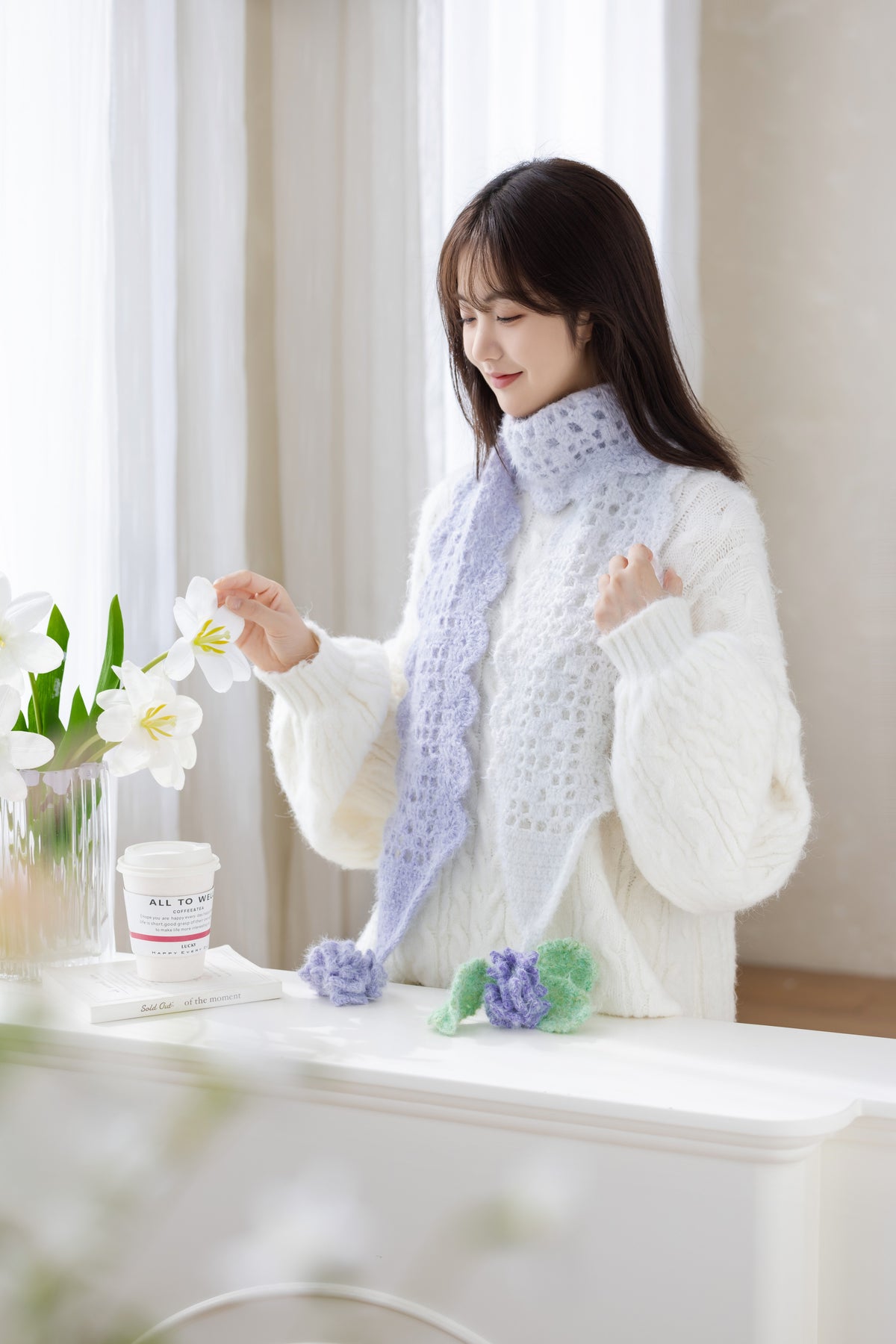 Hydrangea Scarf Crochet Pattern