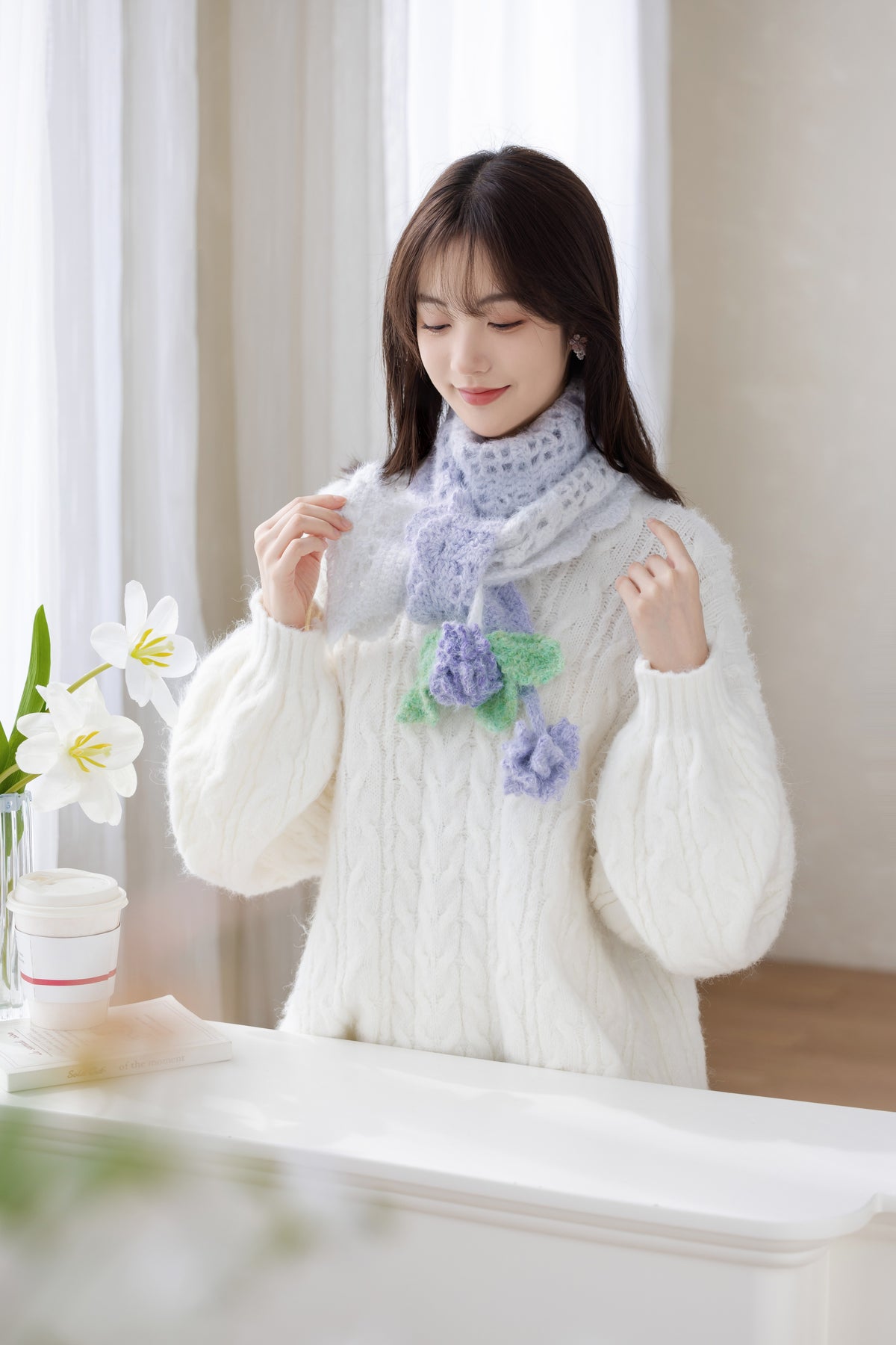 Hydrangea Scarf Crochet Pattern