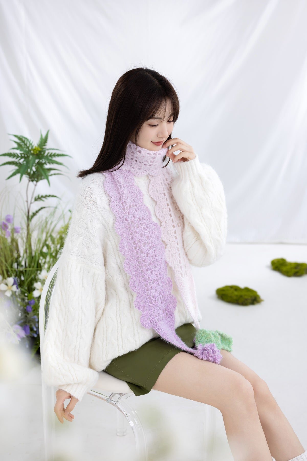Hydrangea Scarf Crochet Pattern