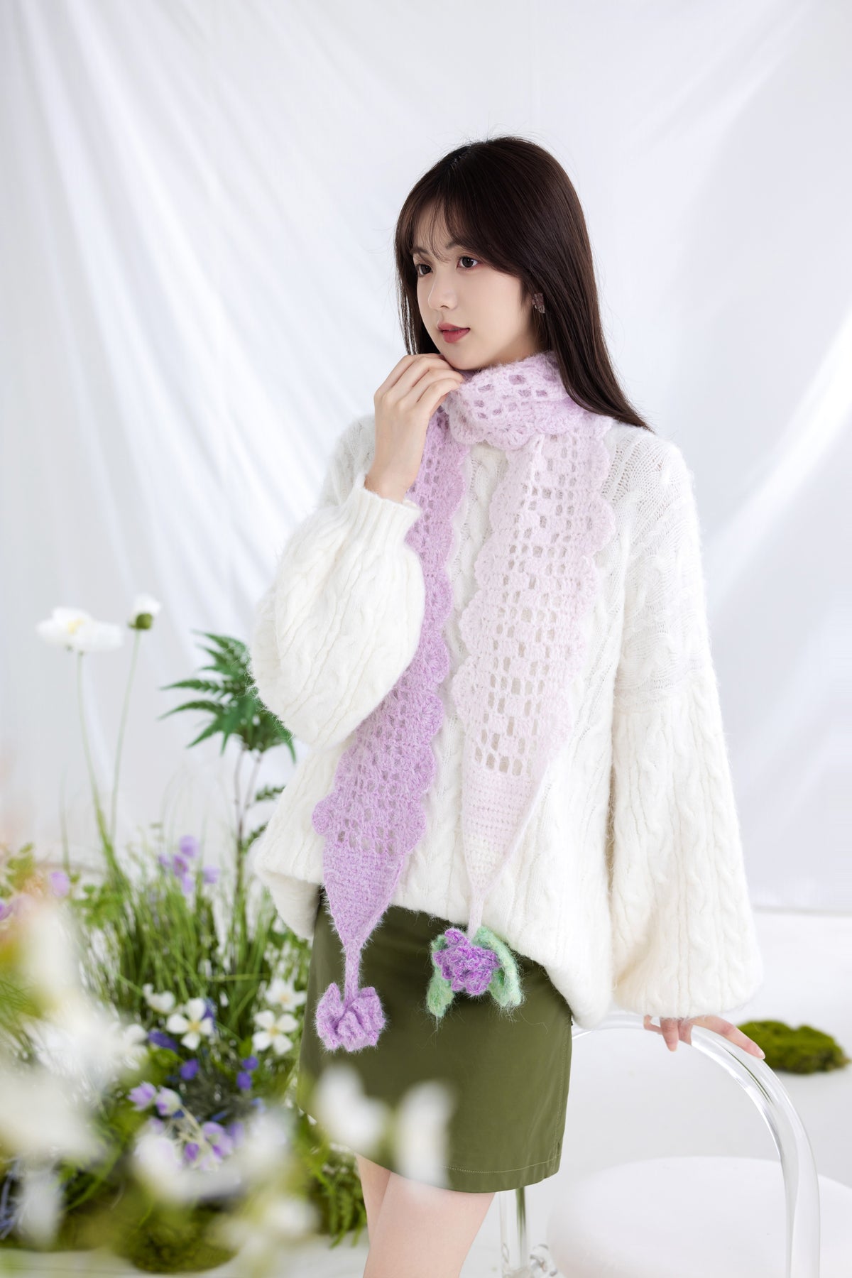 Hydrangea Scarf Crochet Pattern