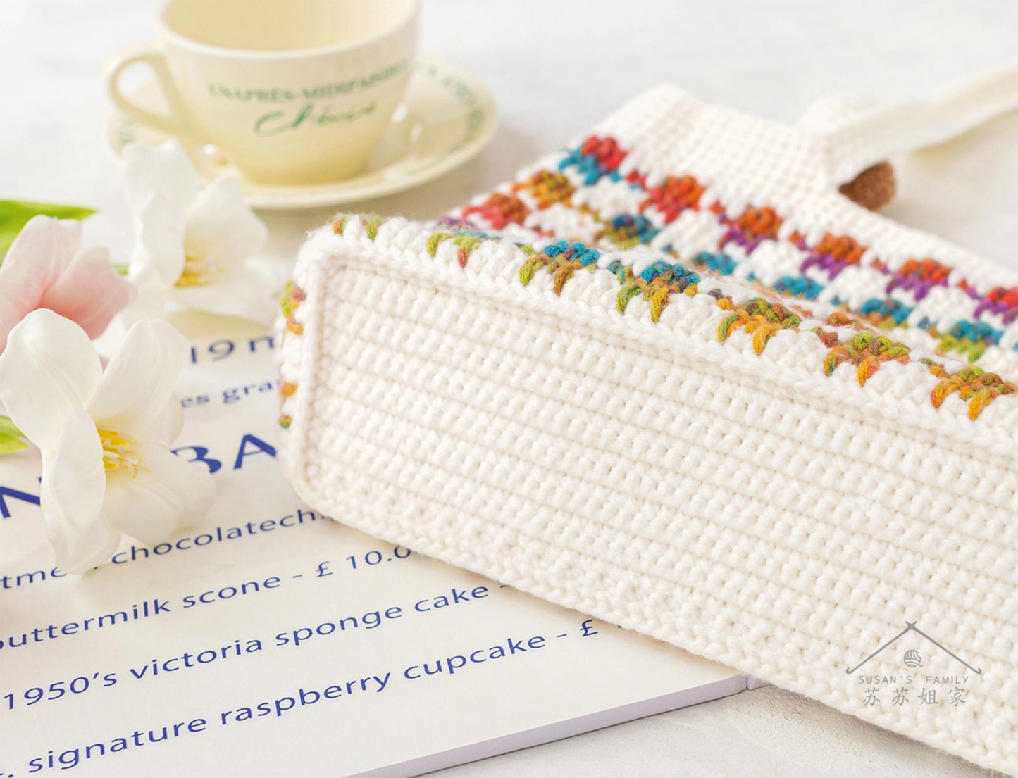 Houndstooth Shoulder Bag | Crochet Chart Pattern | Limited Written Instructions | Video Tutorial Available
