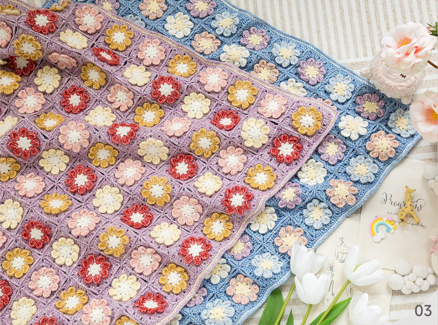 Daisy Motif Blanket Crochet Kit