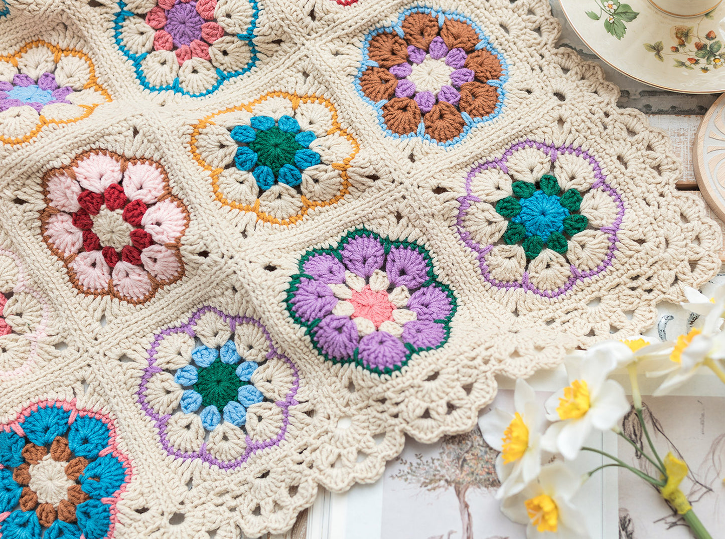 Garden Motif Blanket Crochet Kit