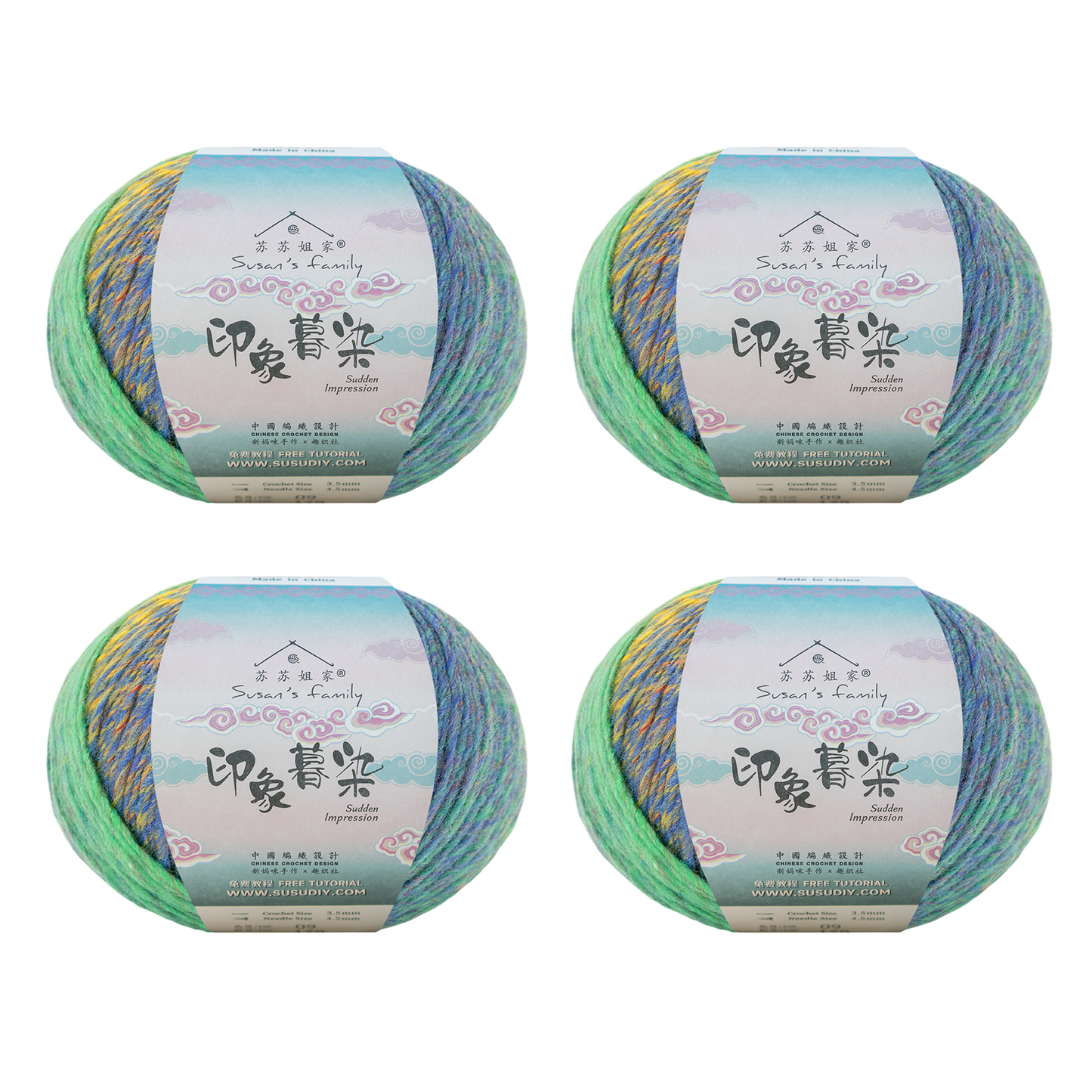 Susan's Family Sudden Impression Gradient Yarn-2 pack/4 pack 【US Warehouse】
