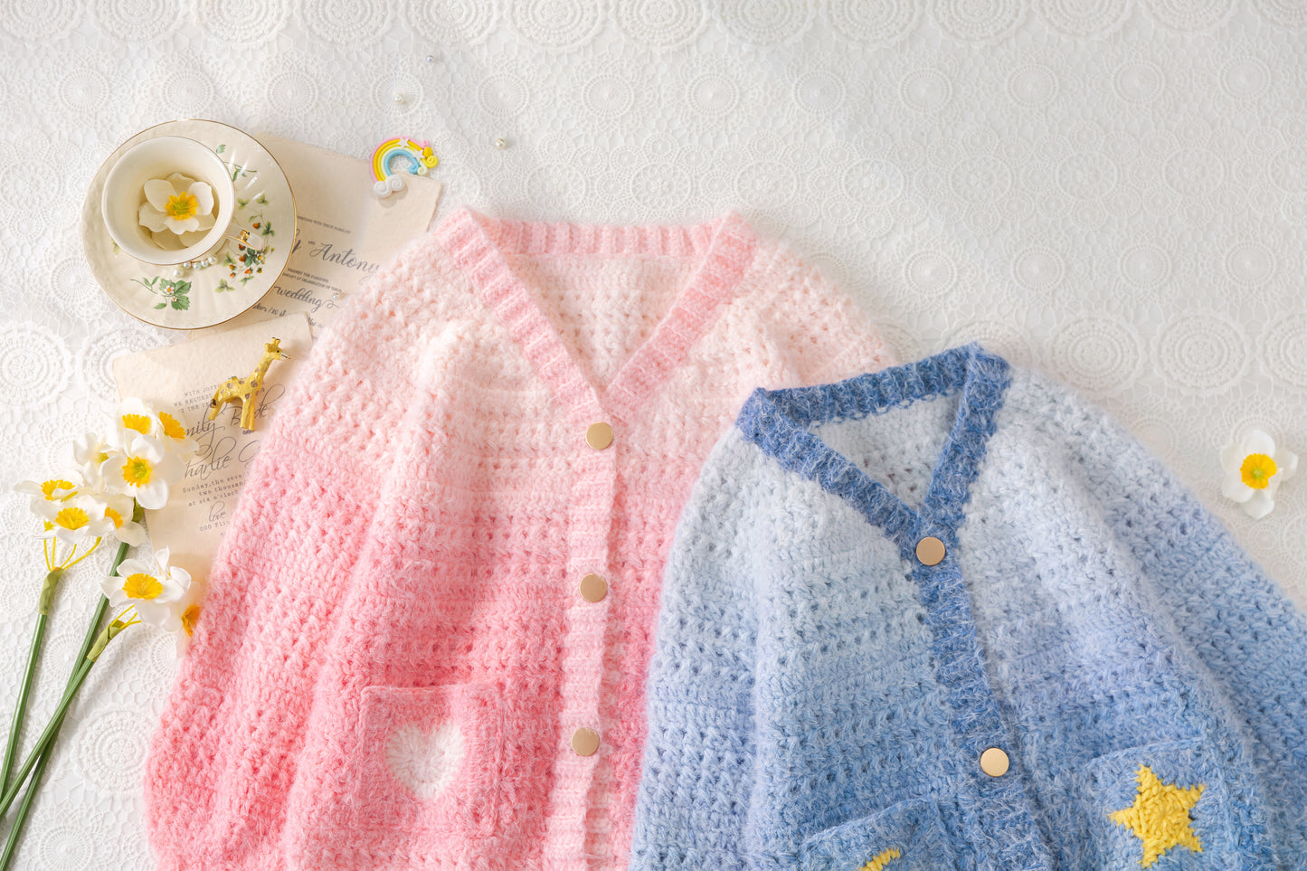 Star Moon Cardigan Crochet Pattern