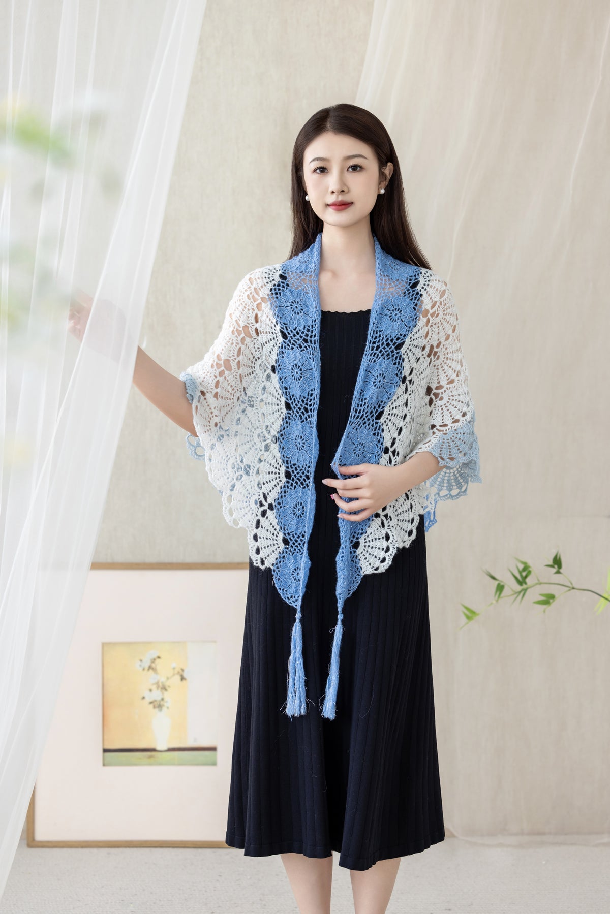 Shell-Glint Shawl Crochet Pattern