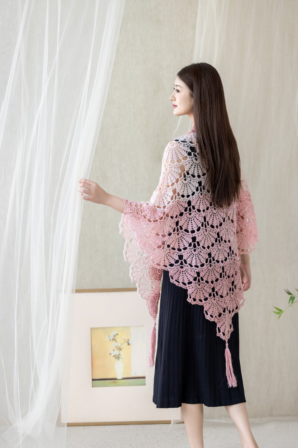 Shell-Glint Shawl Crochet Pattern
