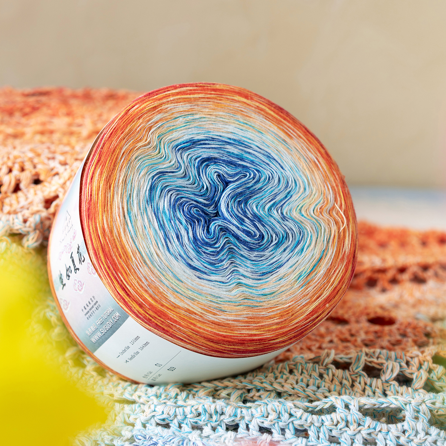 Susan's Family Summer Bloom Gradient Cotton Yarn -2 pack 【US Warehouse】
