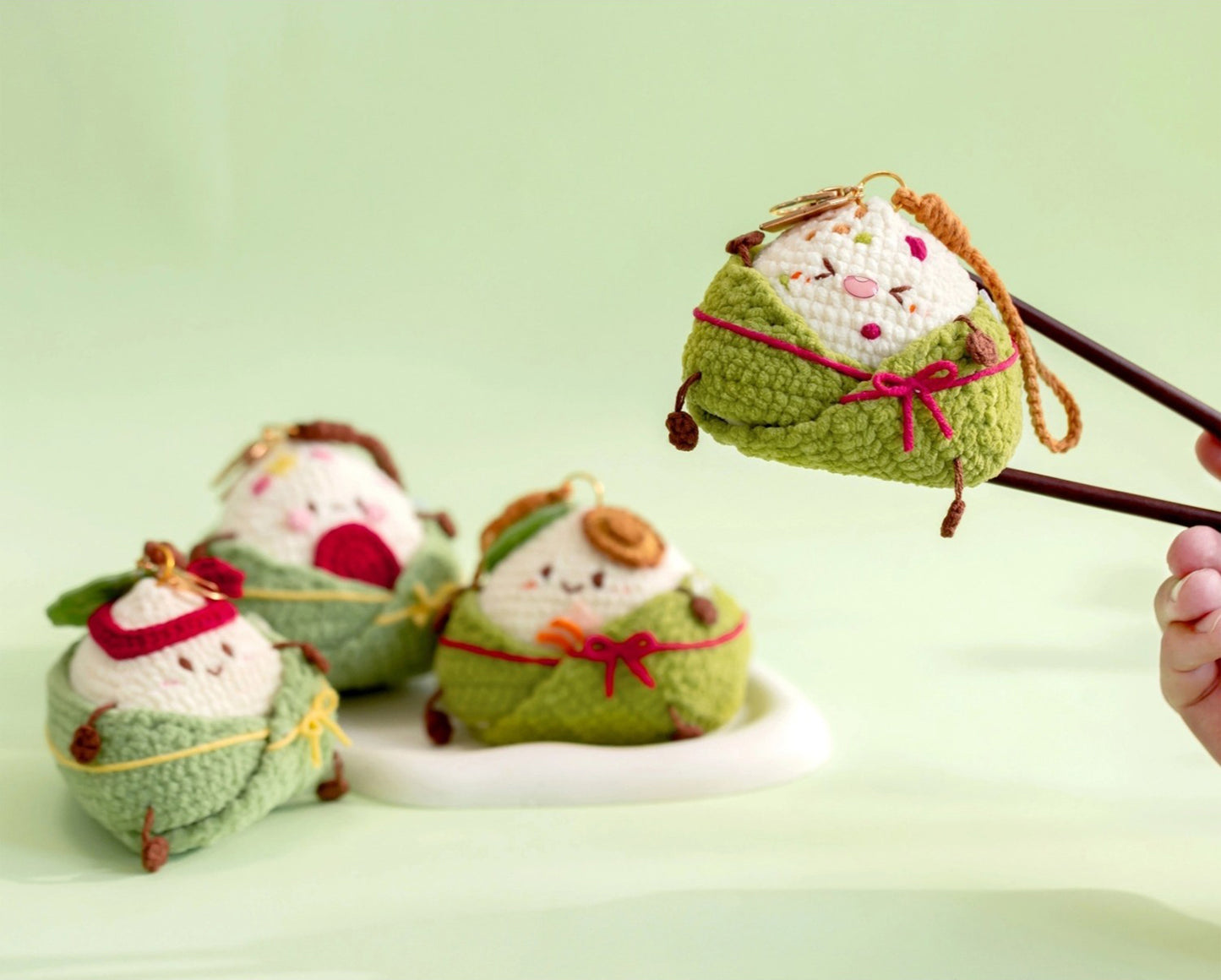 Zongzi Earphone Case Crochet Pattern