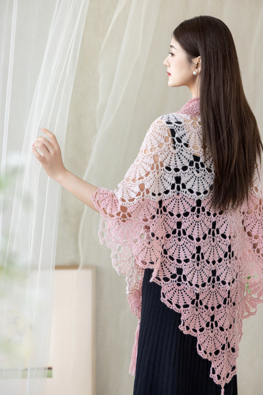Shell-Glint Shawl Crochet Pattern