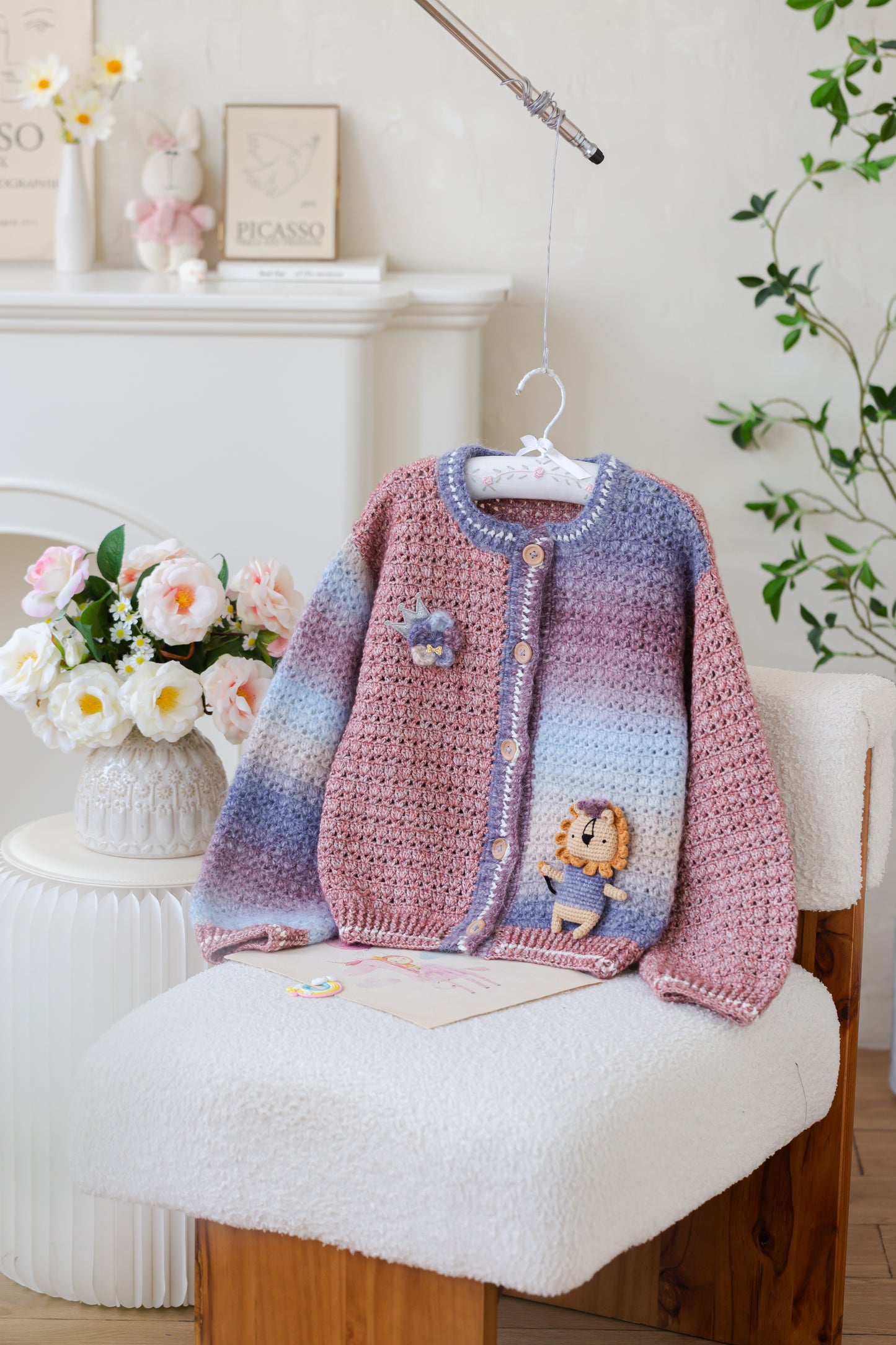Joyful Cardigan Crochet Kit (Chinese Pattern Only)