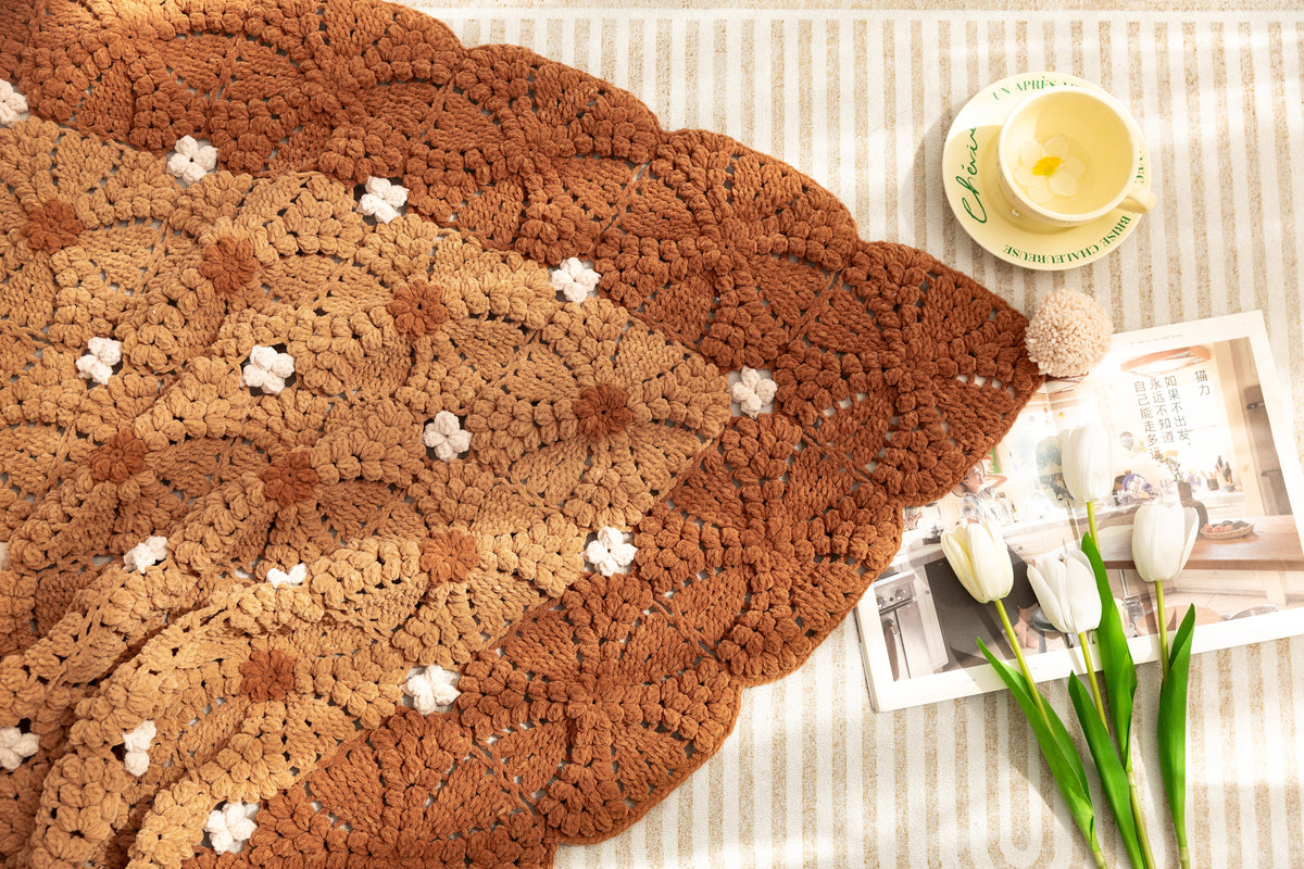 Pearl Blossom Blanket Crochet Kit