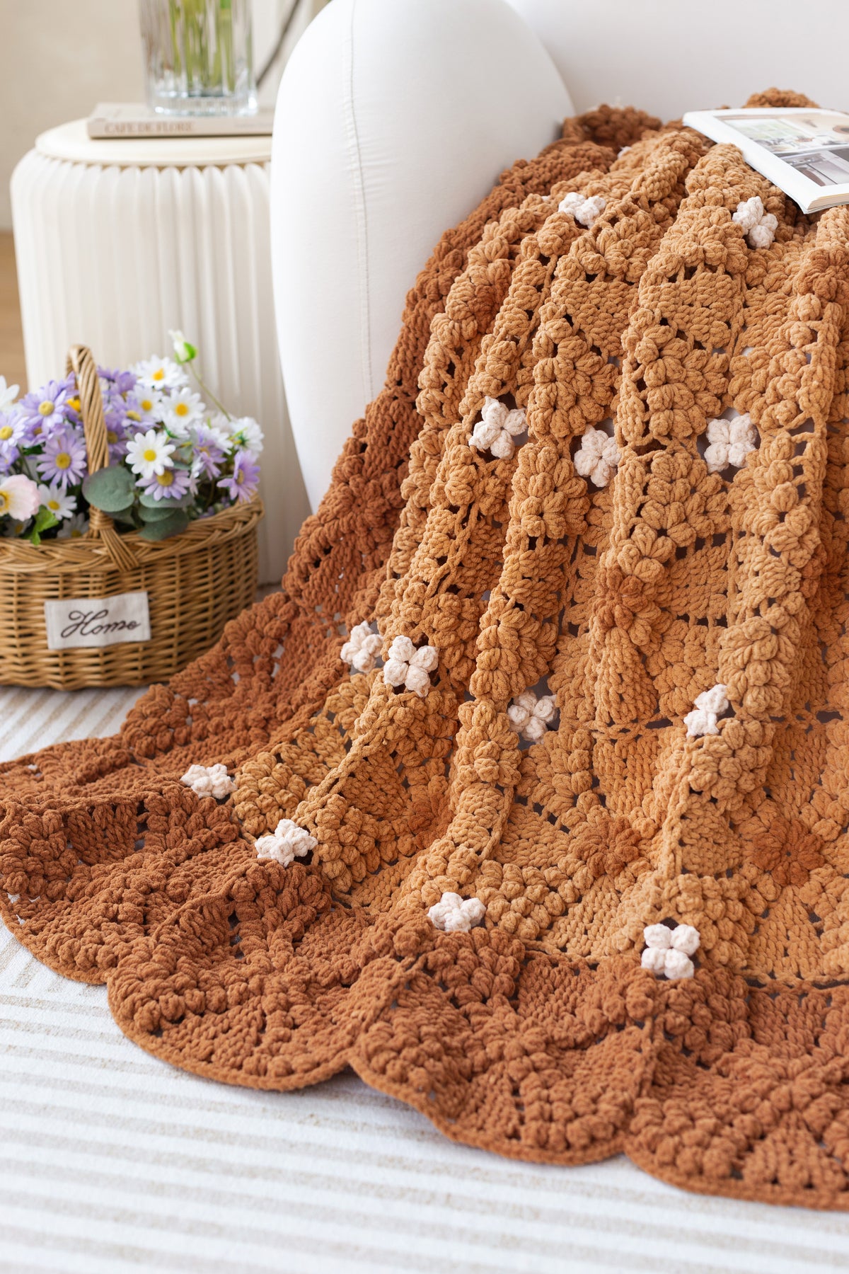 Pearl Blossom Blanket Crochet Kit
