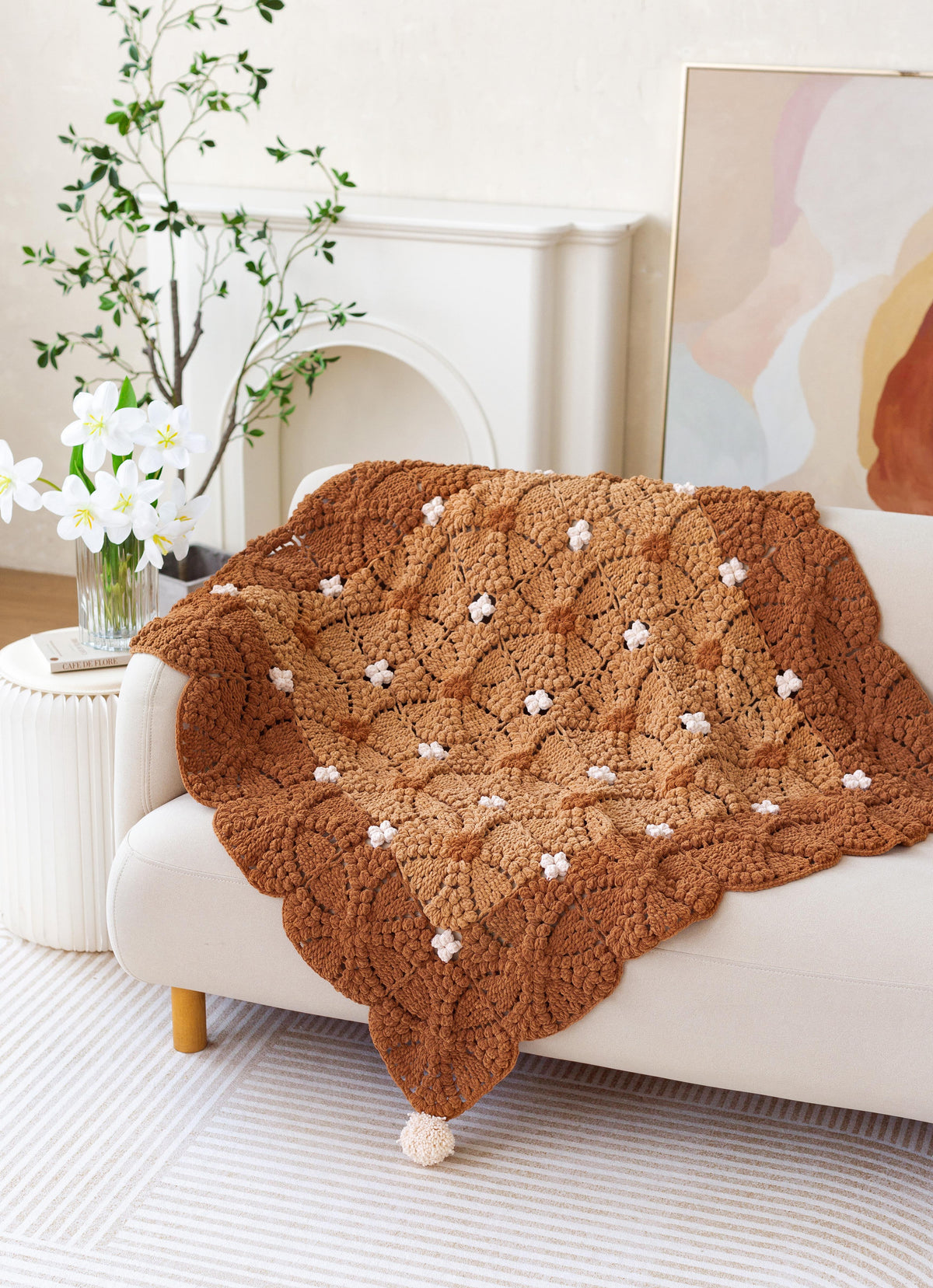 Pearl Blossom Blanket Crochet Kit