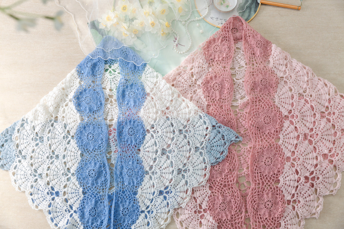 Shell-Glint Shawl Crochet Pattern