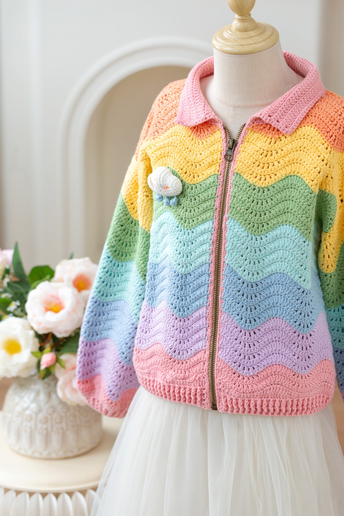 Rainbow Ripple Jacket Crochet Pattern