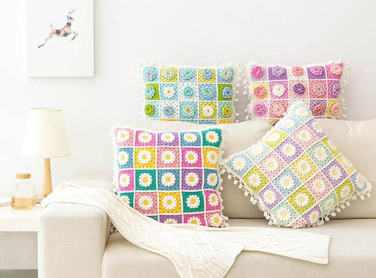 Daisy Pop Throw/Pillow Case Crochet Kit