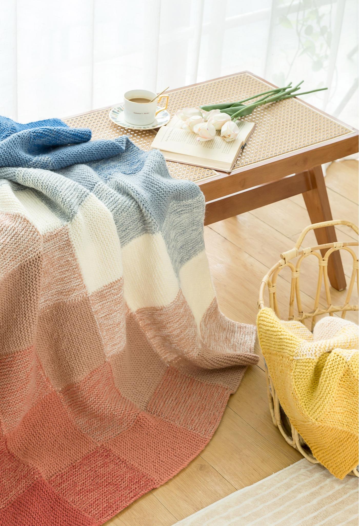 ColorFlow Square Blanket Knit Yarn Kit