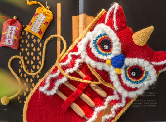Dancing Lion Pouch Digital Crochet Pattern