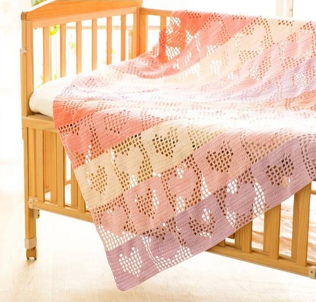 Heart Baby Blanket Crochet Kit