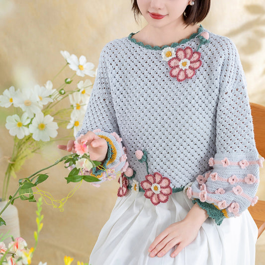 Sulphur Cosmos Pullover Crochet Yarn Kit | Animism Series | Susan's Family