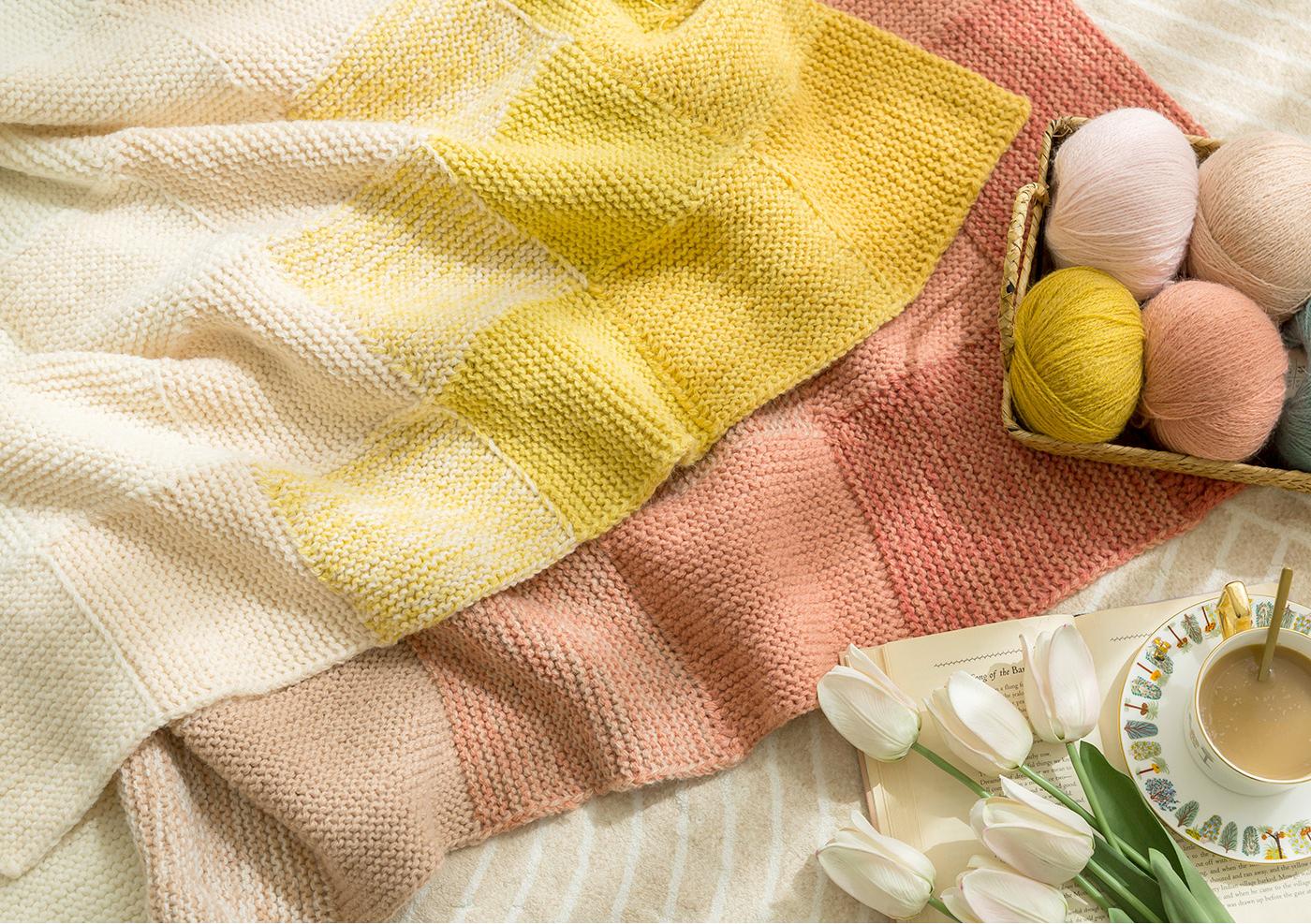 ColorFlow Square Blanket Knit Yarn Kit