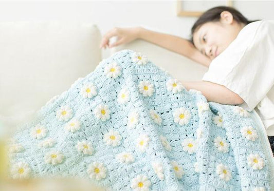 Oxeye Daisy Blanket Crochet Yarn Kit