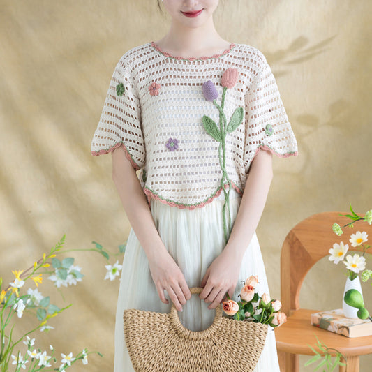 Bud-Shape Tulip Top Crochet Yarn Kit