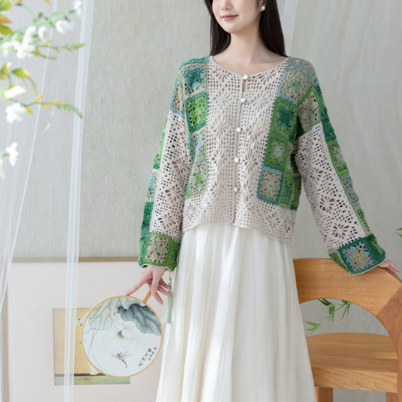 Jade Color Cardigan Crochet Yarn Kit