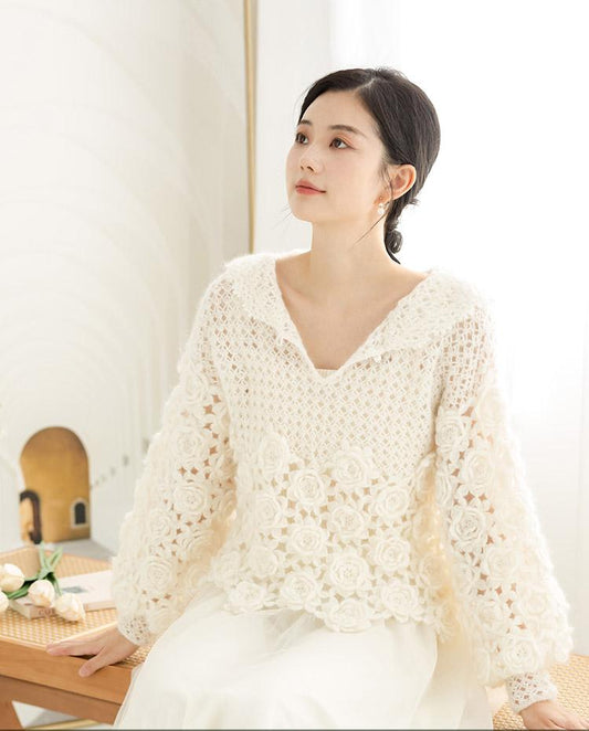 Blossom Pullover Crochet Yarn Kit