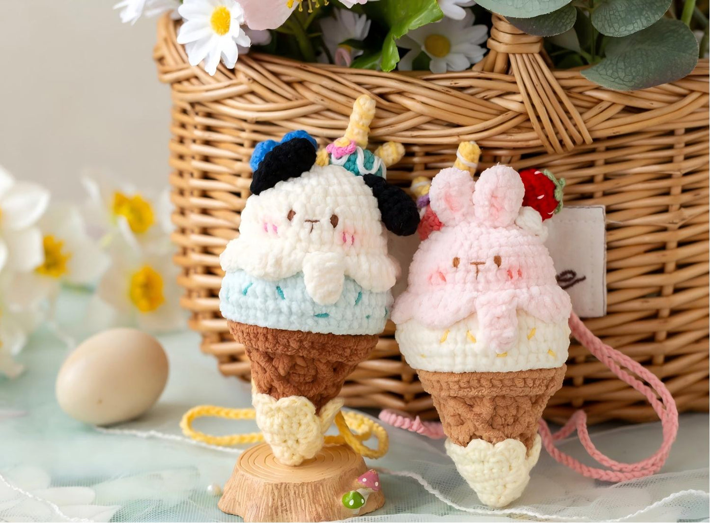 Ice-cream Cone Egg Pouch Crochet Pattern