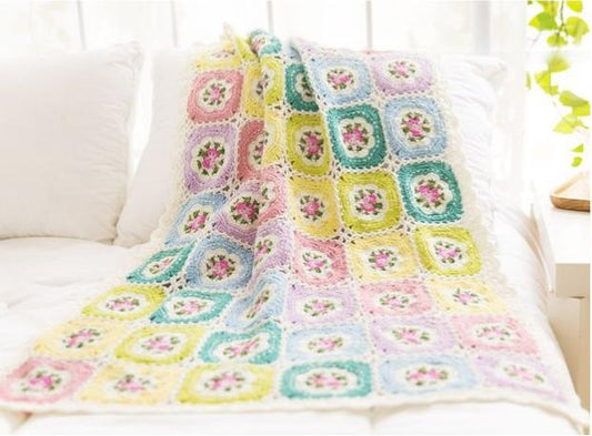 Retro Rose Print Crochet Pattern