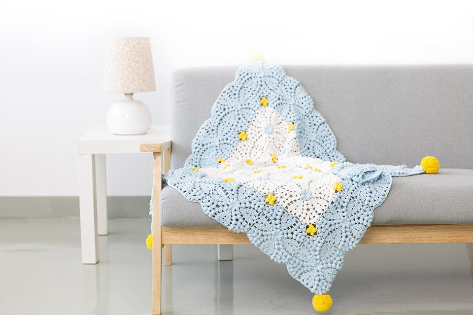 Pearl Blossom Blanket Crochet Kit