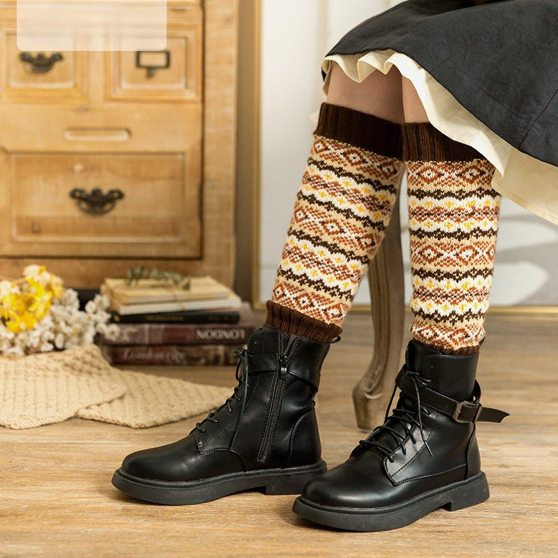 Fair Isle Knee-High Sock Knit Pattern