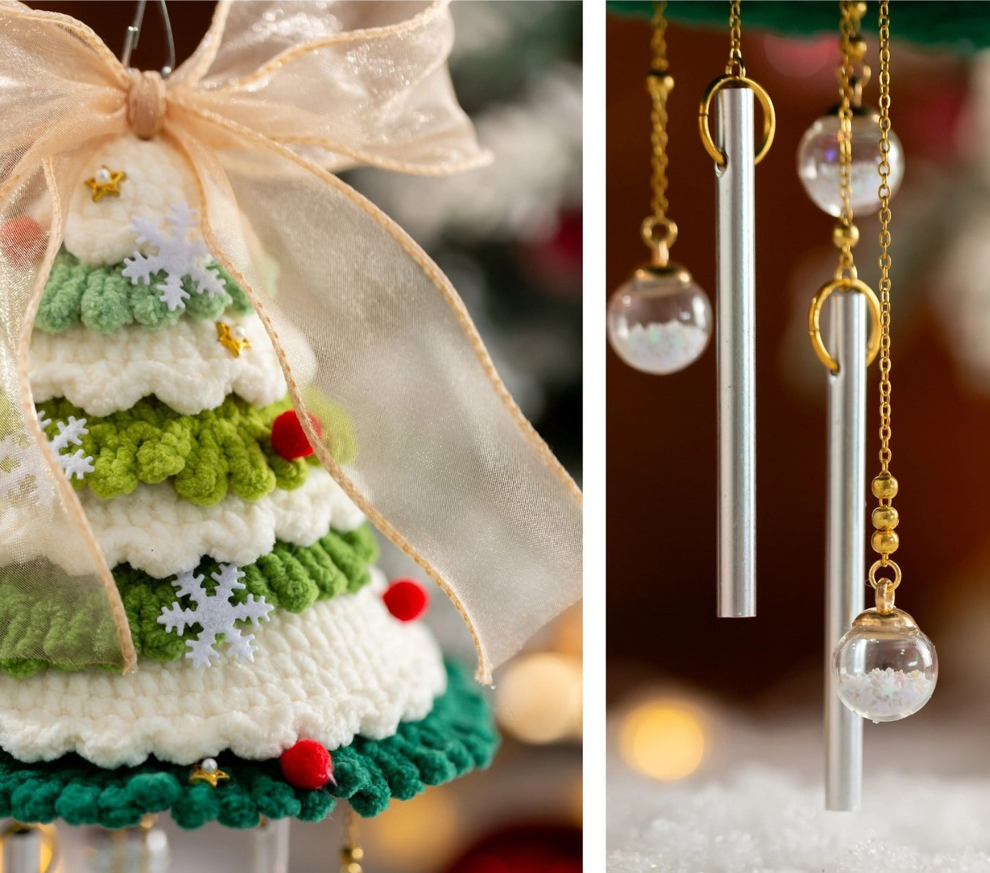 Christmas Tree Wind Chime Crochet Kit