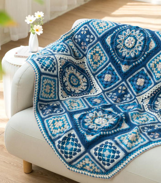 Lanran Patchwork Blanket Crochet Yarn Kit | Colorful Yunnan Series | Susan's Family