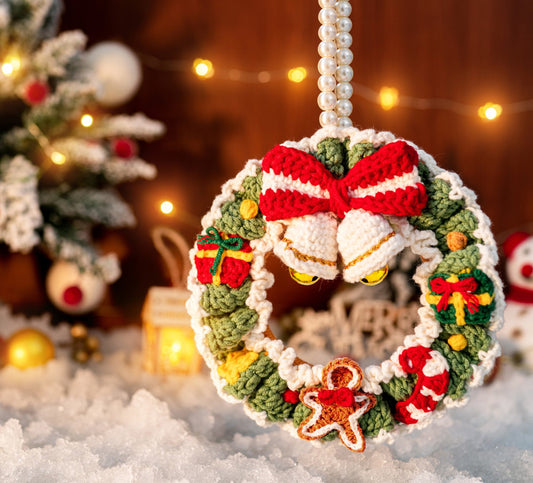 Christmas Wreath Hairpieces Crochet Kit