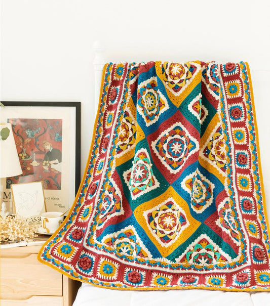 Persian Flower Blanket Crochet Yarn Kit