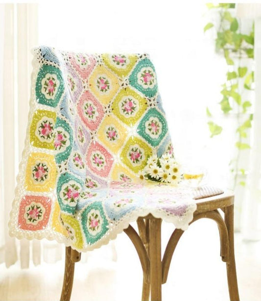 Retro Rose Print Crochet Pattern
