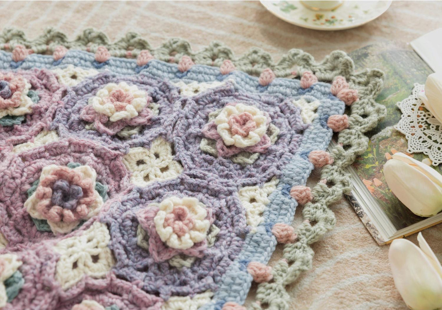 Häkelgarn-Set für Patchworkdecken im Vernal-Stil