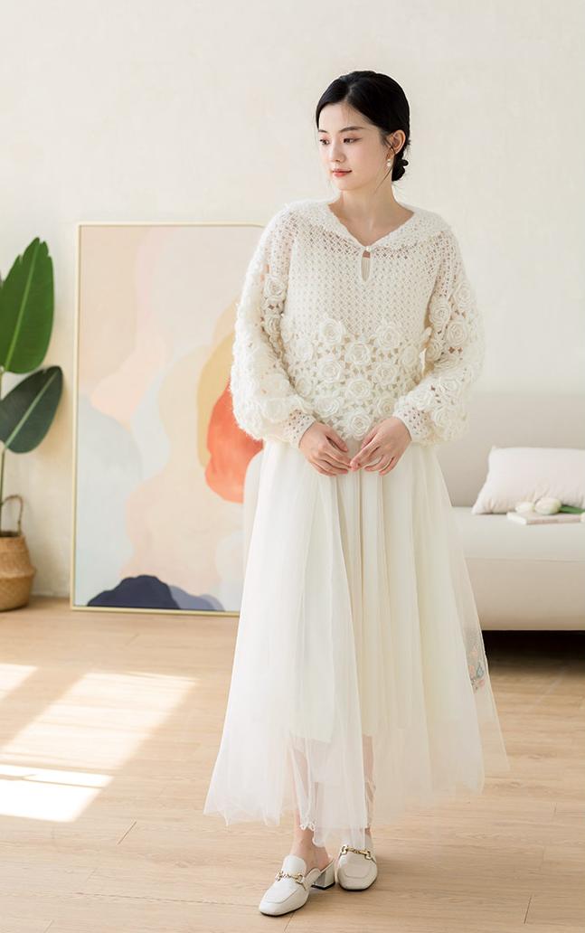 Blossom Pullover Crochet Yarn Kit