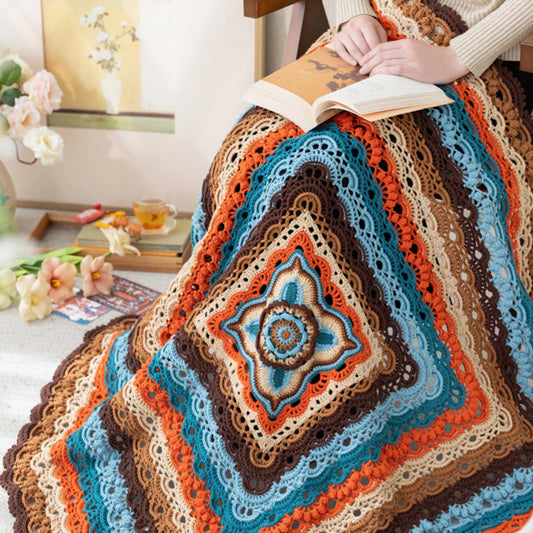 Fourfold Tuanhua Square Well Rug Crochet Yarn Kit