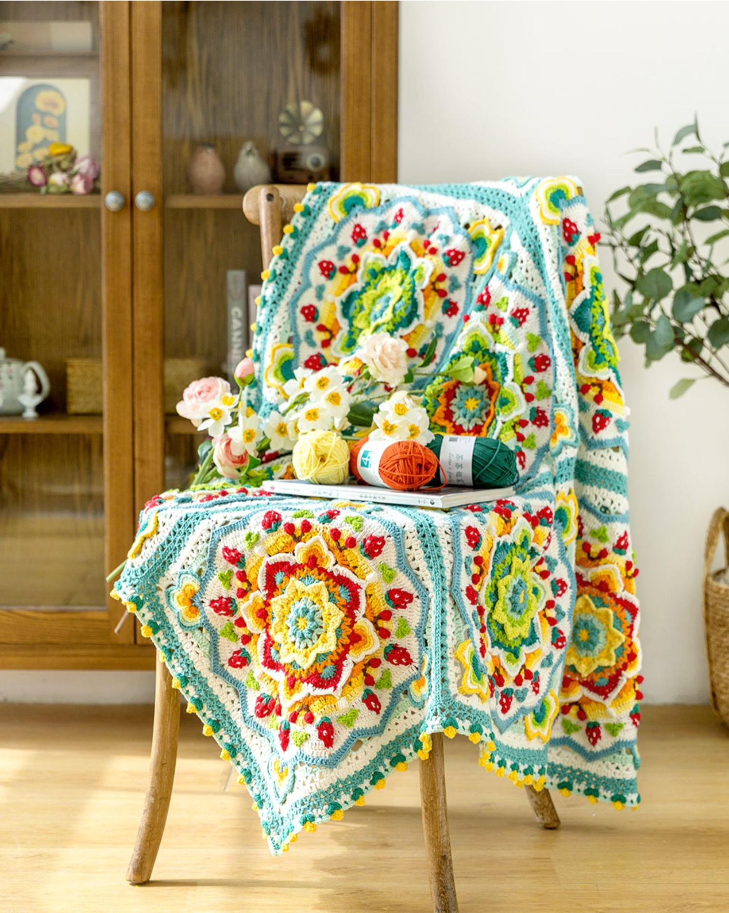 Fruit Floral Blanket Crochet Yarn Kit | Botanical Sensations