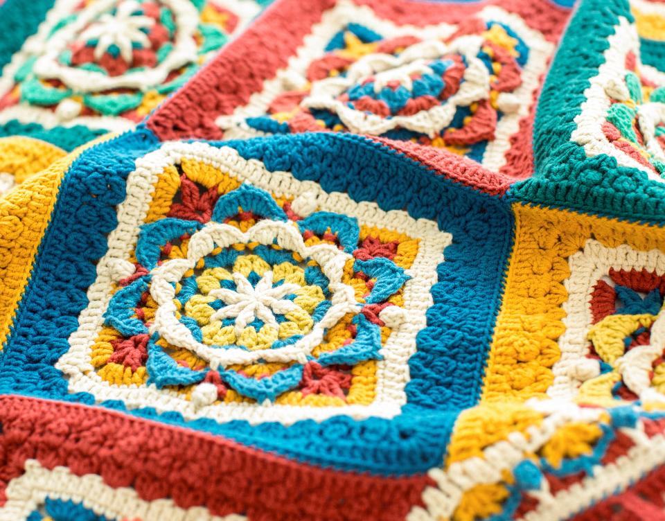 Persian Flower Blanket Crochet Yarn Kit