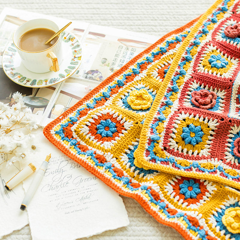 Persian Flower Blanket Crochet Yarn Kit