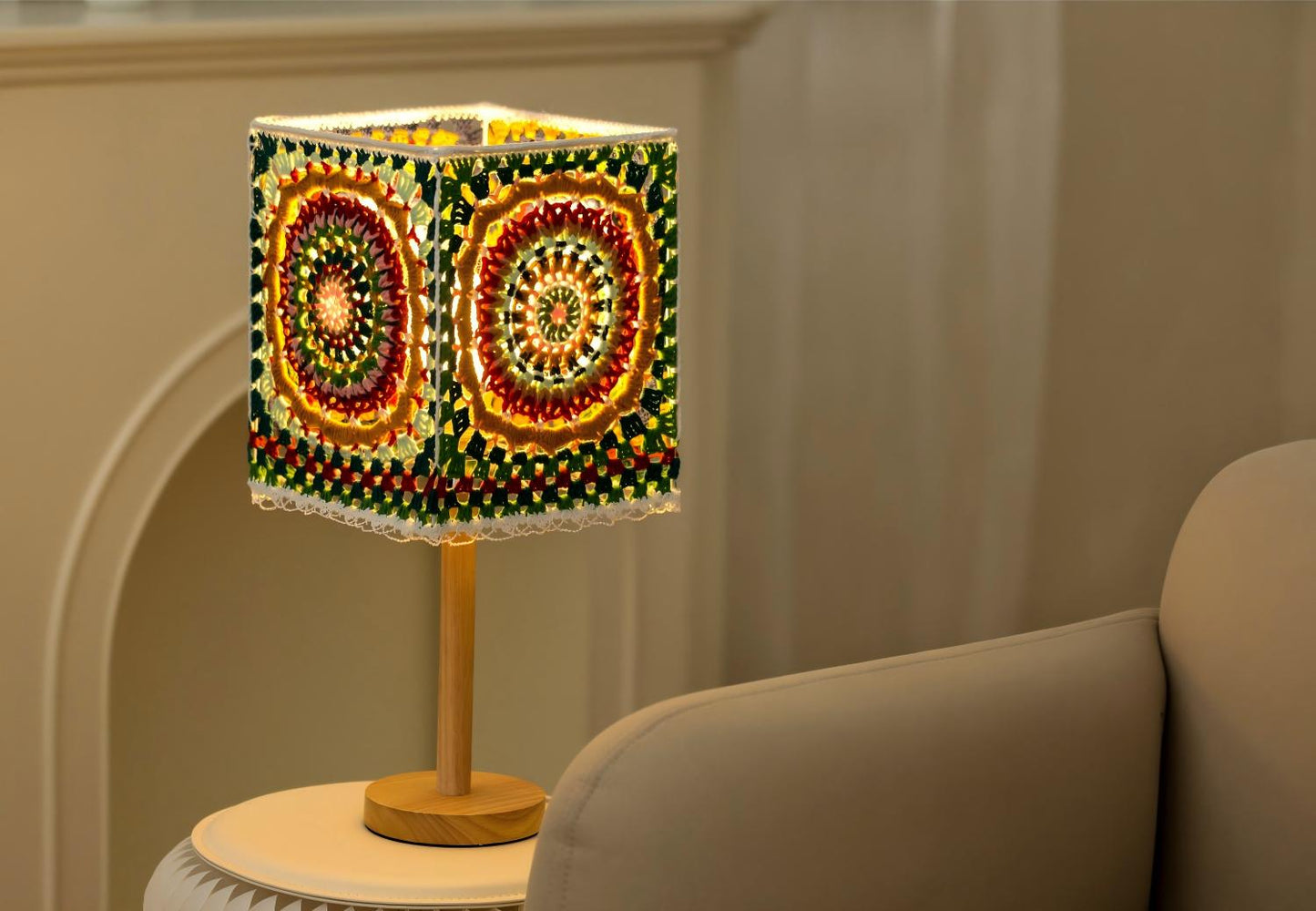 【Pre-sale】Granny Square Lampshade Pre-sale of Finished Custom Product