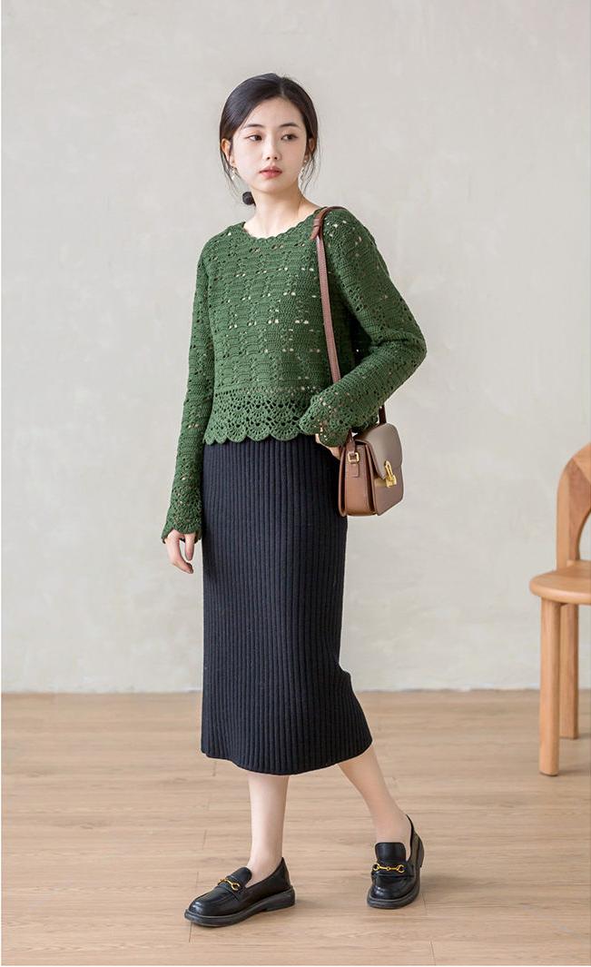 Jianshu Bell Sleeve Sweater Crochet Kit